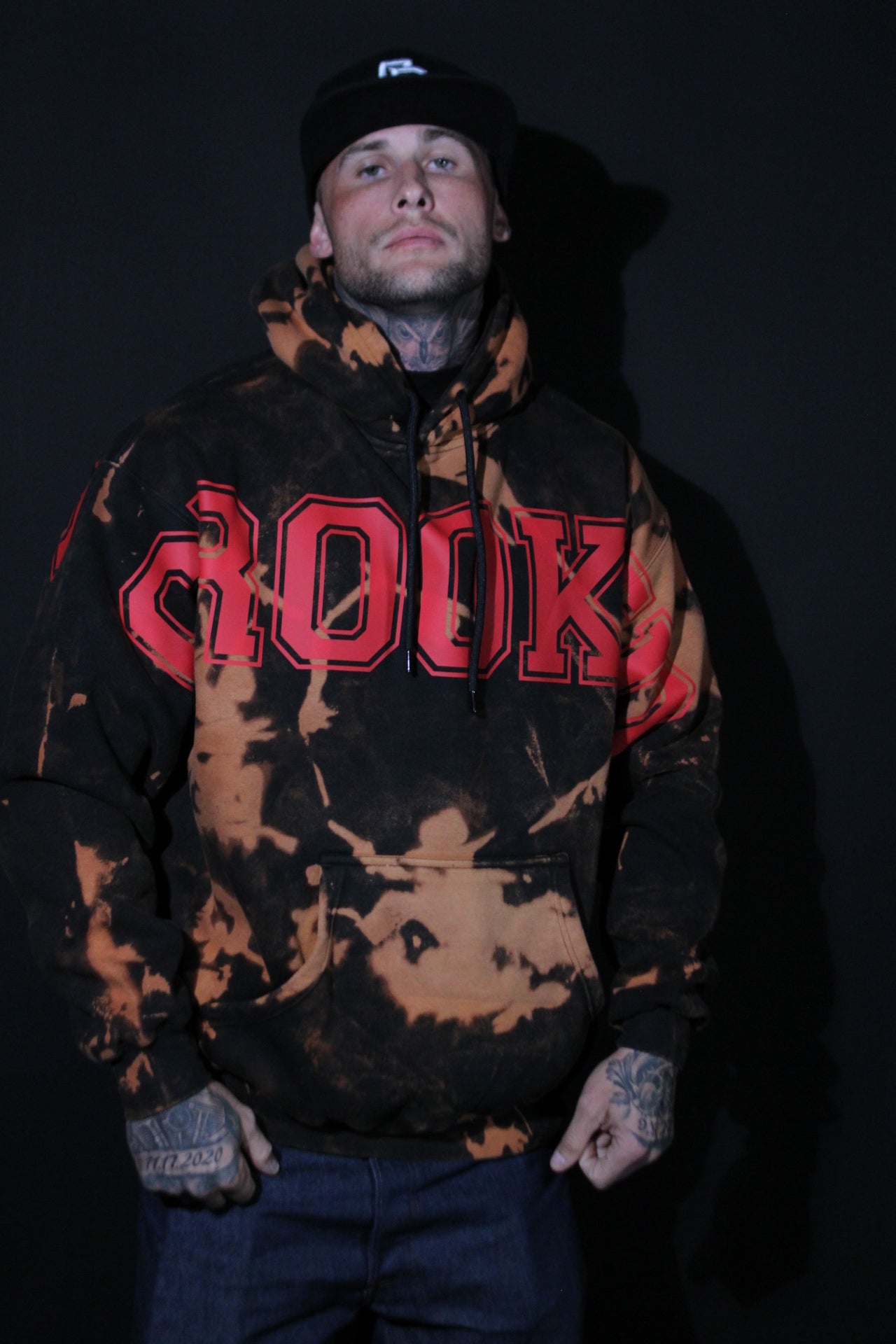 Bleach Dyed Red Print